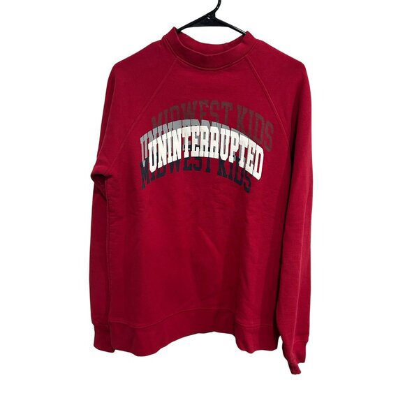 Midwest Kids Uninterrupted NEW Red Pullover Crewneck Sweatshirt Mens Size Medium - Picture 1 of 9